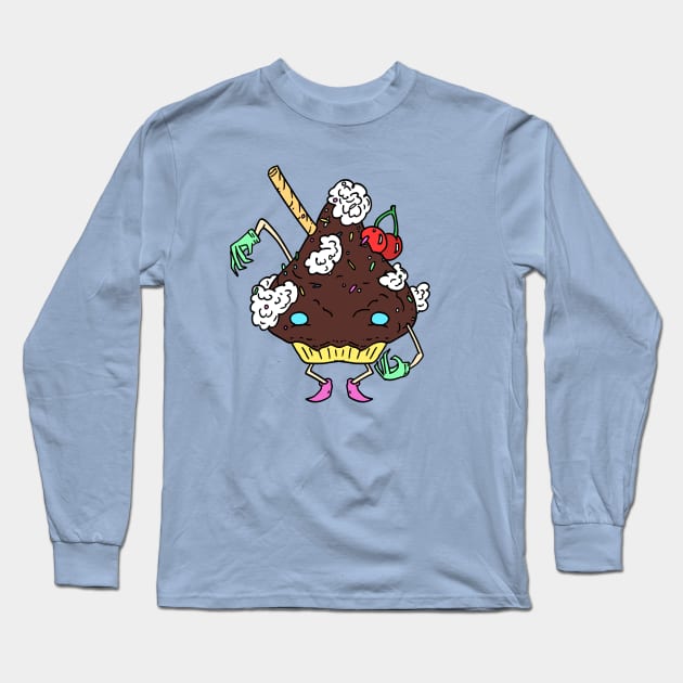 Cupcake friend (chocolate) Long Sleeve T-Shirt by Adaser